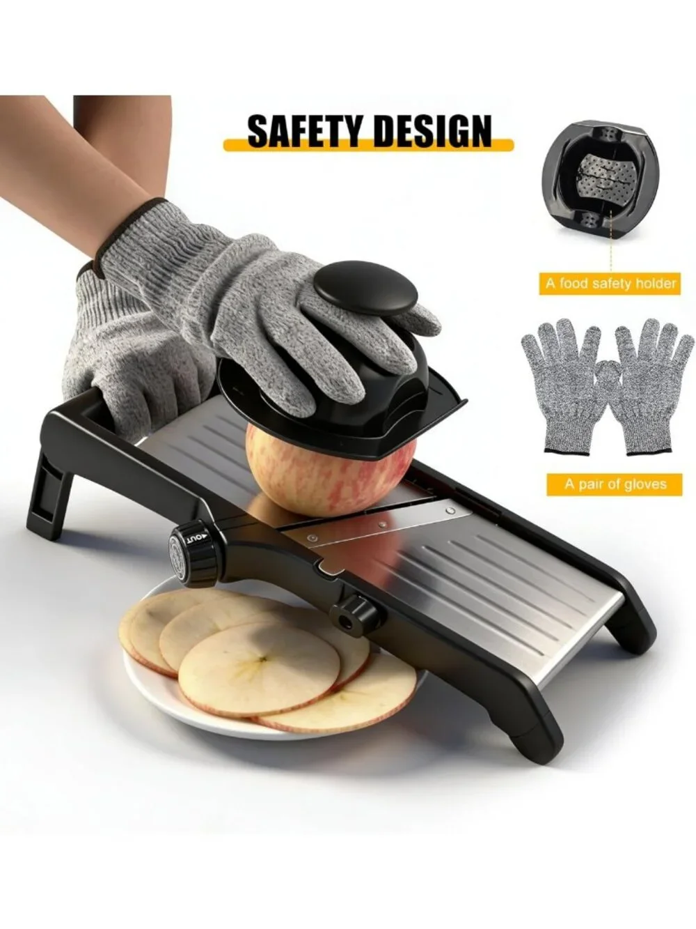 7-in-1 Adjustable Mandoline Slicer | Stainless Steel Vegetable Cutter with